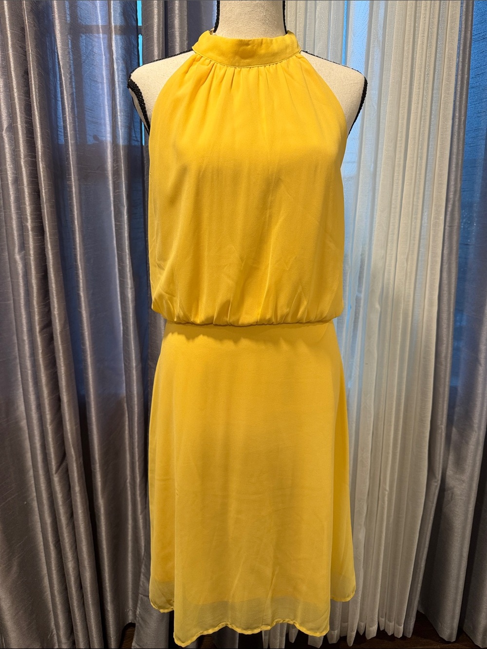 JustFab Yellow Halter Midi Dress
